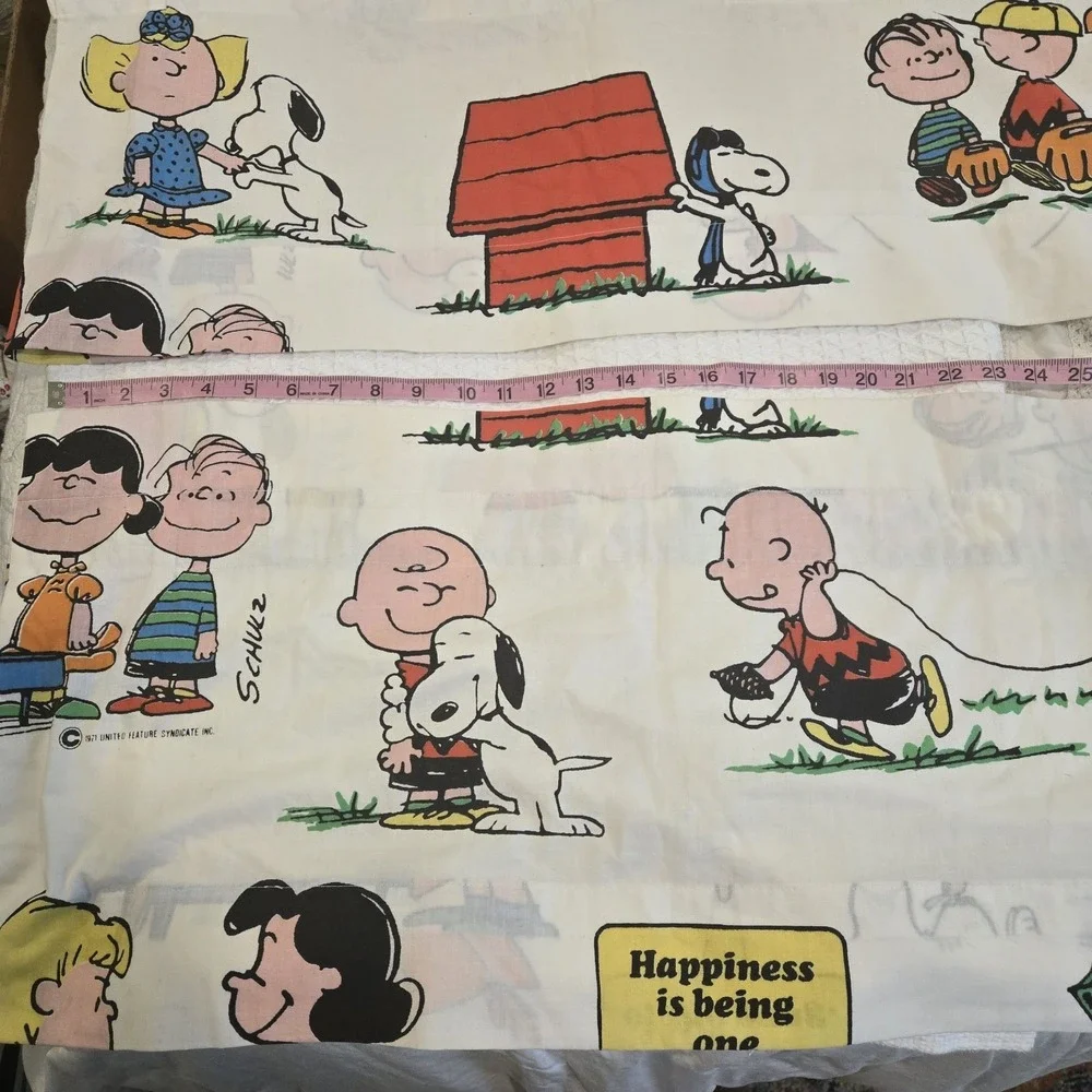 1971 Snoopy & The Gang Window Valances 60x14 Set Of 2